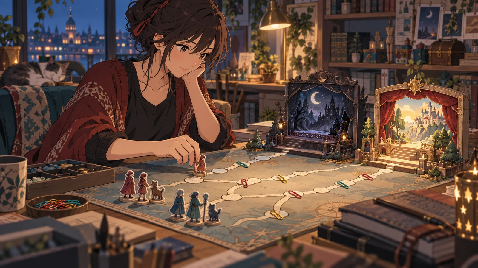 A creator replays two controlled state sets toward different endings