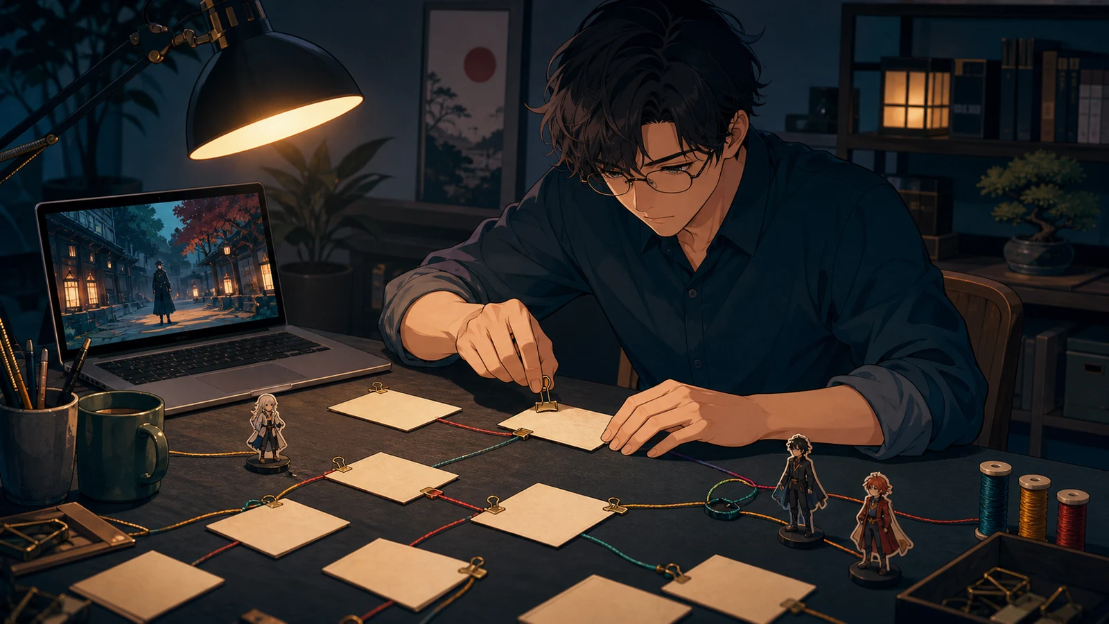 A creator securing one loose card without disturbing the route