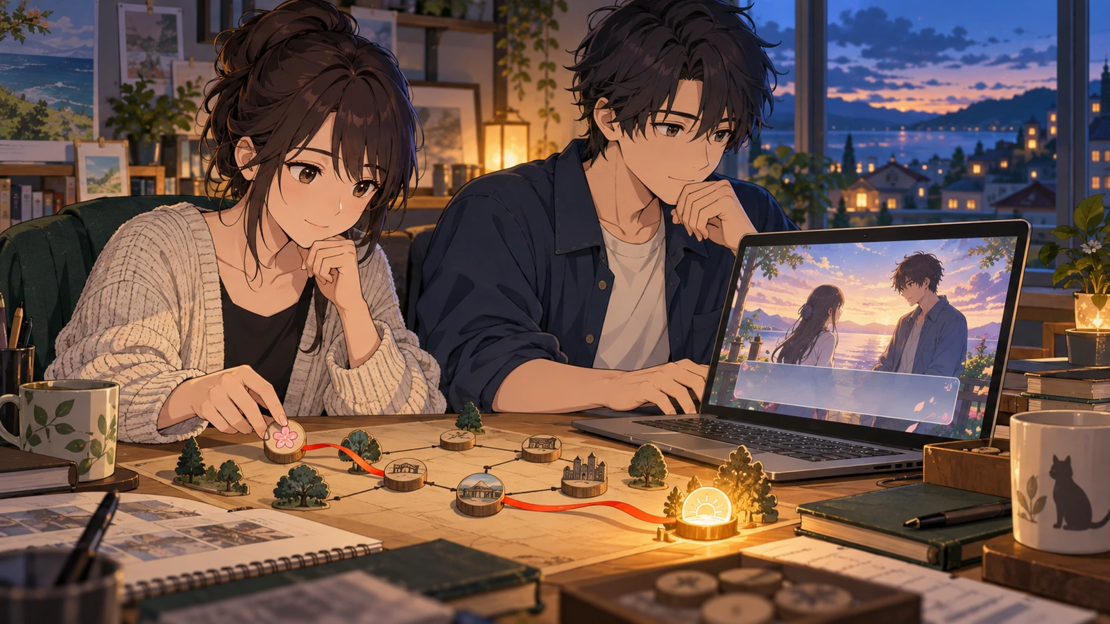 Two creators playing the edited route and checking its destination