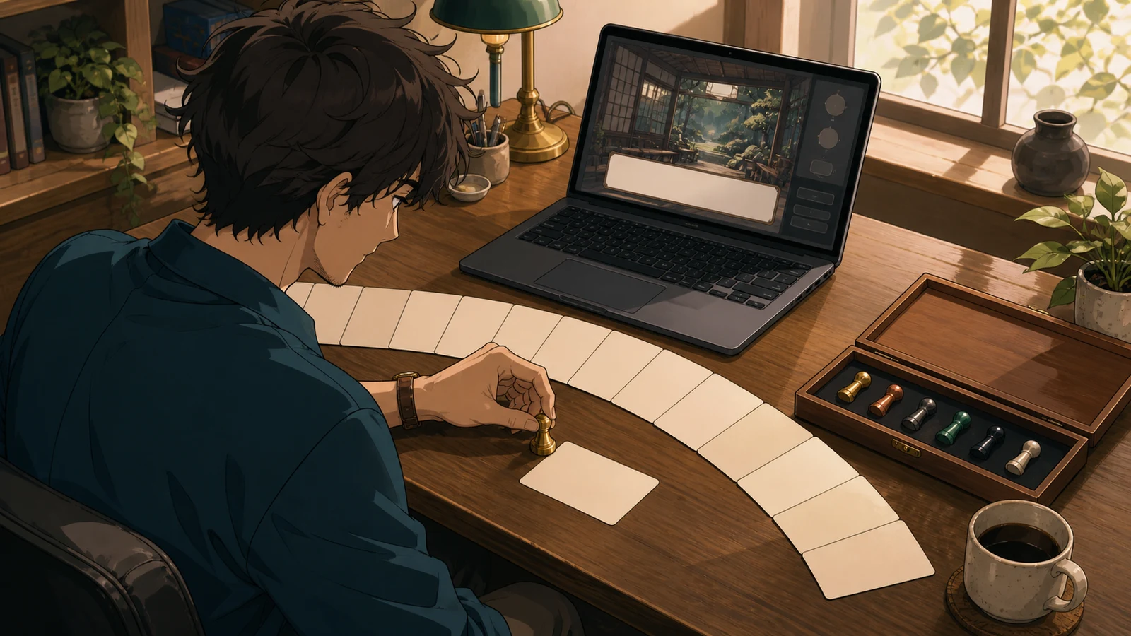 A creator marking one story card before sending a draft