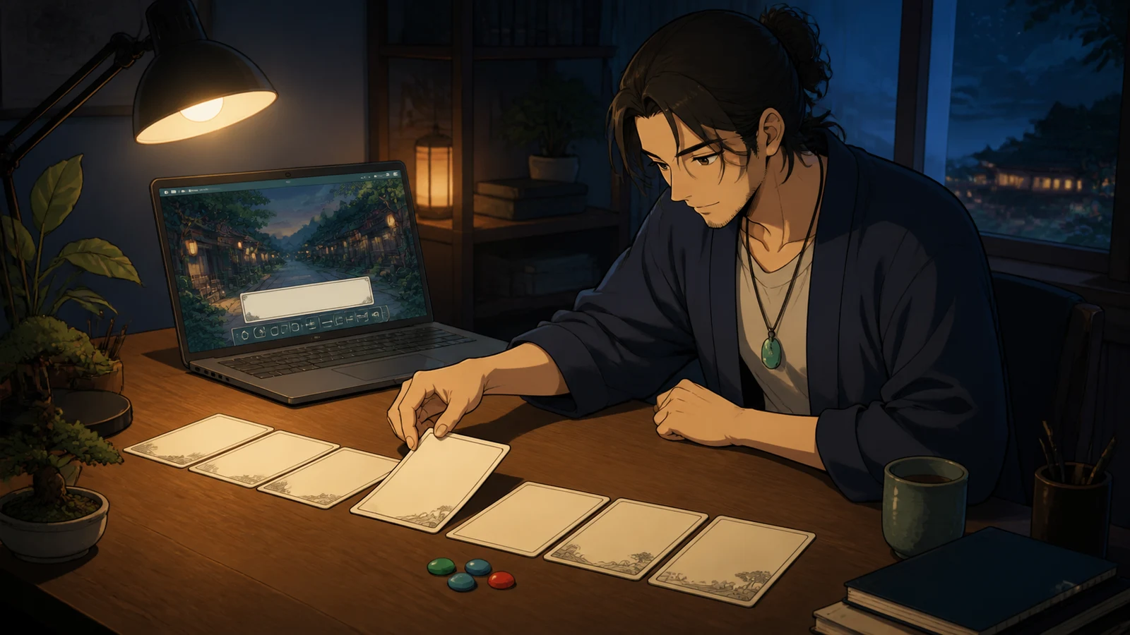 A creator moving one scene card after grouping several reactions