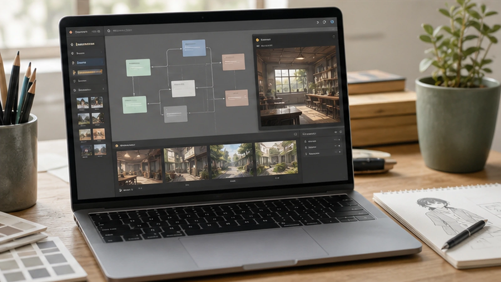 Browser-based visual story editor for a visual novel