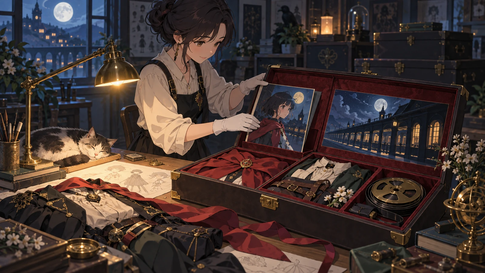 A creator placing one story's matching assets into a dedicated project case