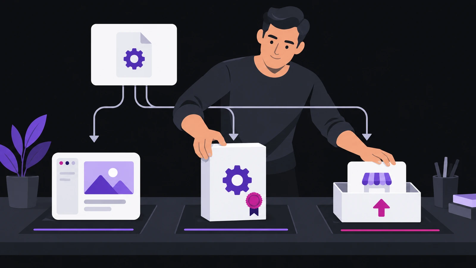 Separating a source project, app, installer, and store package