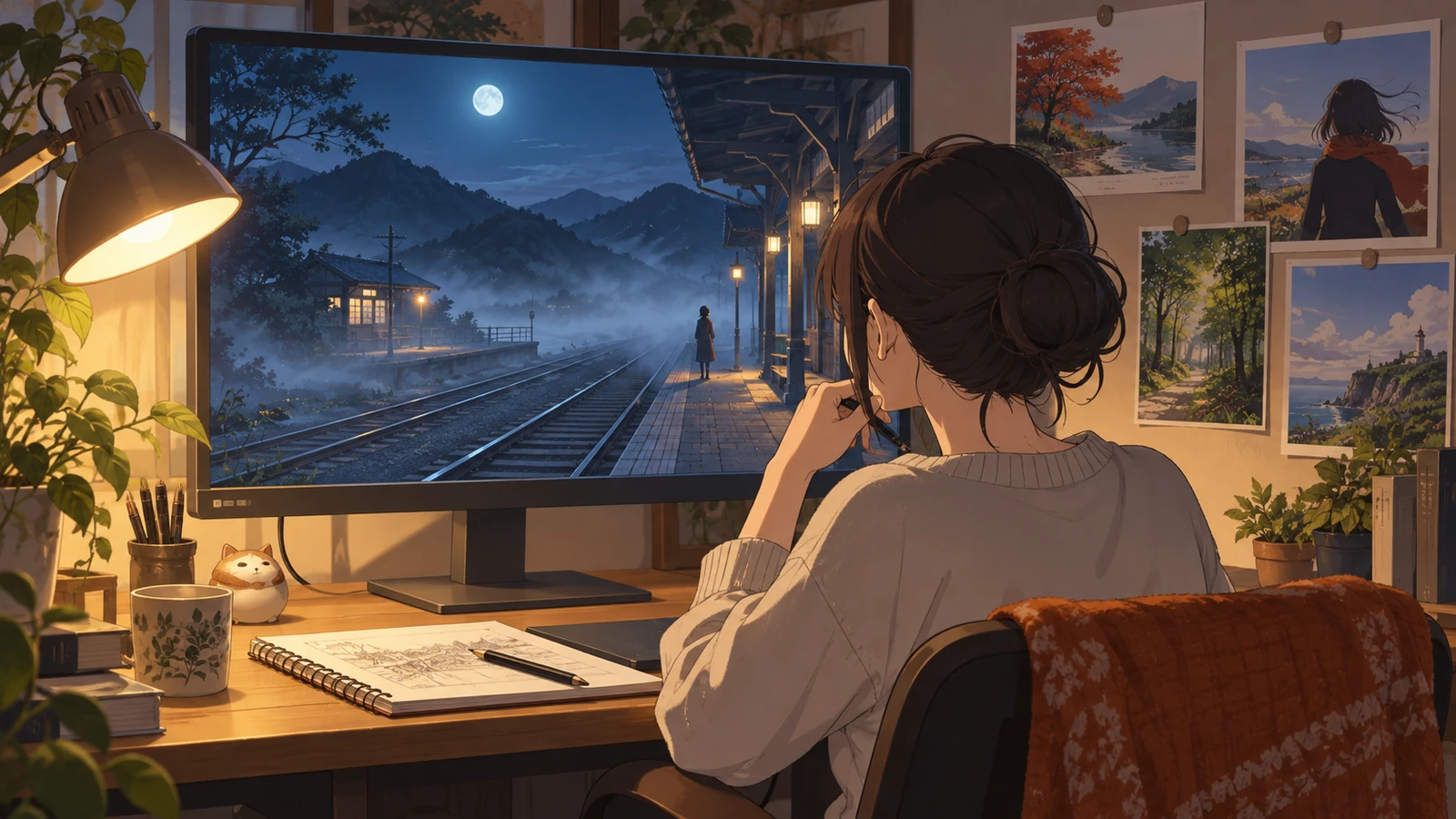 A creator choosing a clear wide image for one story mood