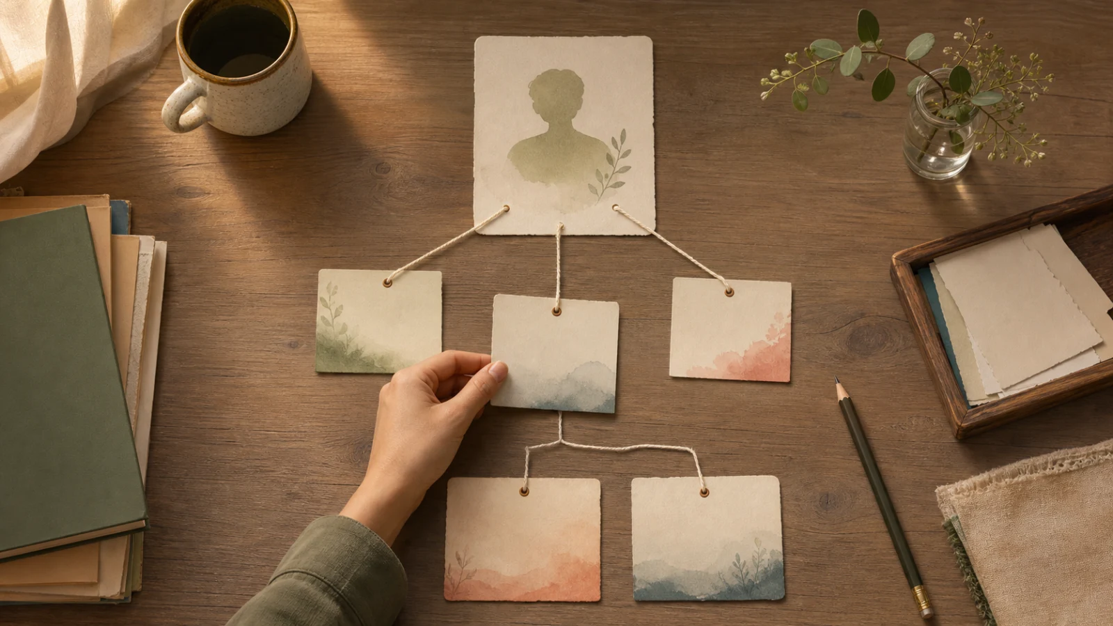 A beginner plans one compact dating-sim route with three encounters and two endings.
