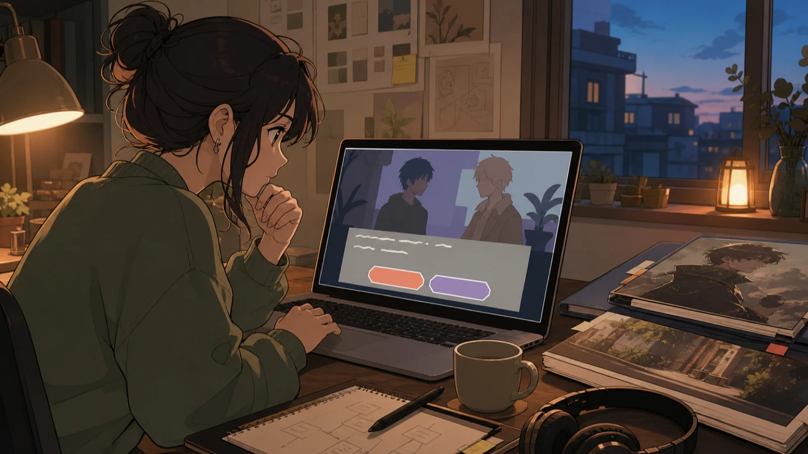 A rough playable scene helps a creator test pacing, choices, and emotional clarity before final production.