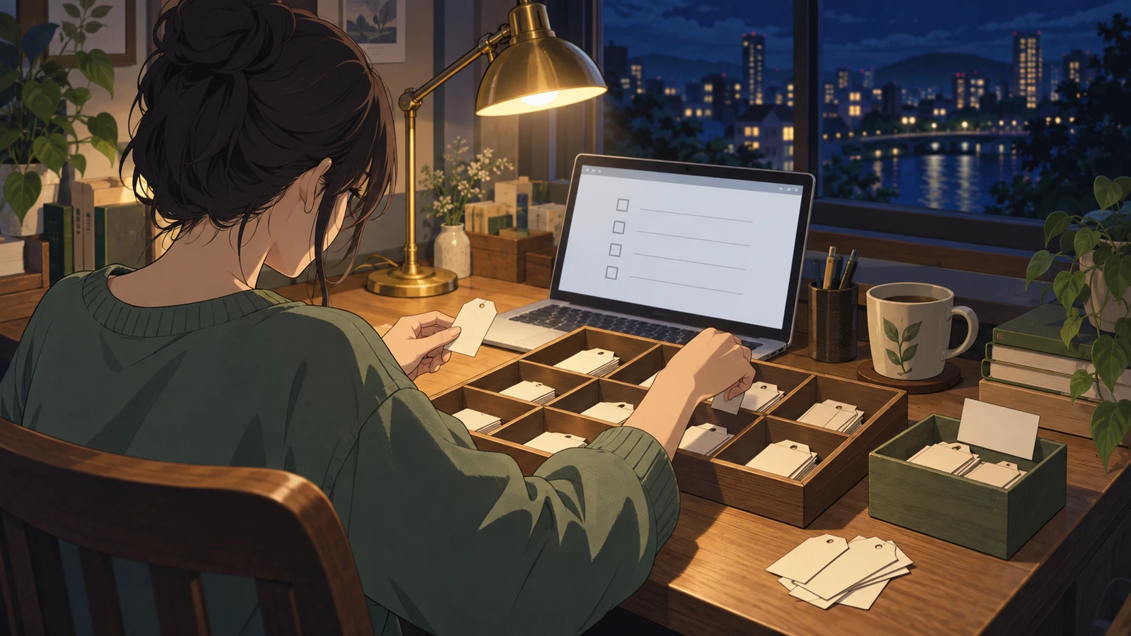 A creator recording test results before ticking a box