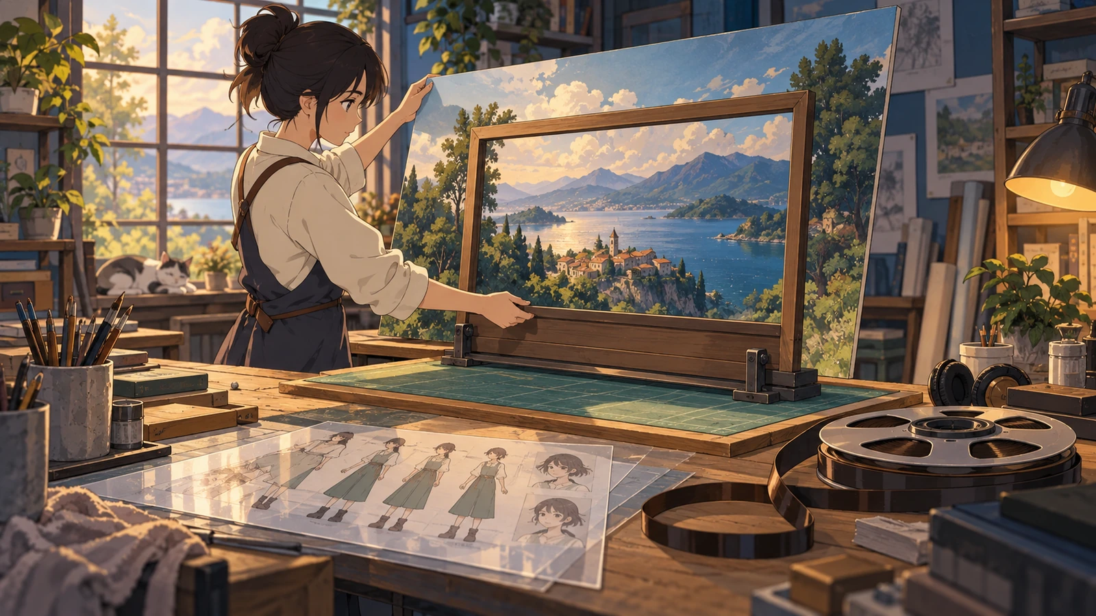 A creator fits a large background to its viewing frame while other asset types wait for separate treatment